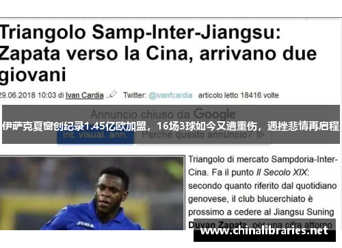 伊萨克夏窗创纪录1.45亿欧加盟，16场3球如今又遭重伤，遇挫悲情再启程